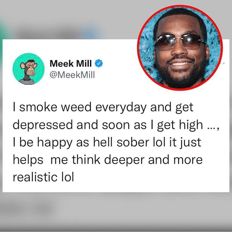 ‘I Smoke Weed Everyday And Get Depressed As Soon As I Get High’ – Meek Mill Says As He Quits Smoking