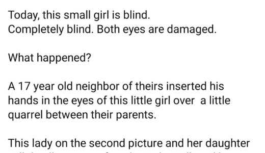 Girl, 7, becomes blind after a neighbour allegedly poked her eyes over an argument with her parents