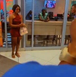 Watch| Drama as man catches girlfriend on a date with another guy after telling him she won’t go out