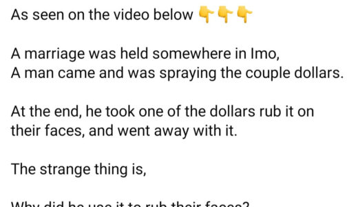 Watch Bizarre As Wealthy Man Wipes Faces of Couple With Money at Their Wedding Then Walks Away With The Money
