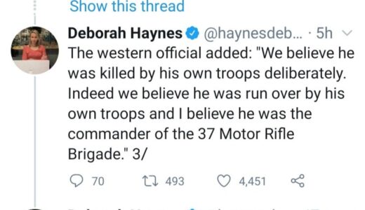 Russian Commander ‘Run Over By His Own Tank’