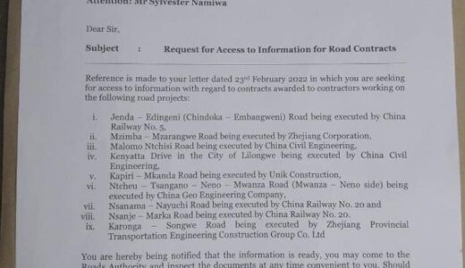 Roads Authority ready for disclosure of contractual agreements as demanded by CDEDI