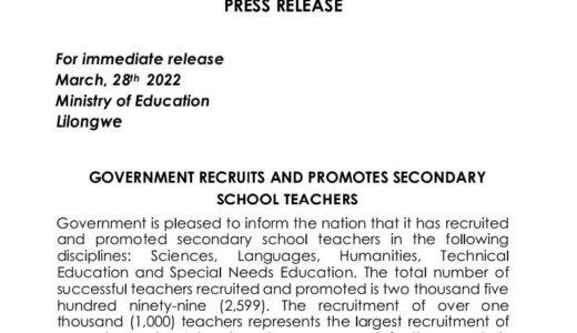 Govt Promotes, Recruits 2,599 Secondary School Teachers