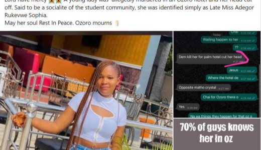 Nigerian Lady Allegedly Beheaded In Hotel Room