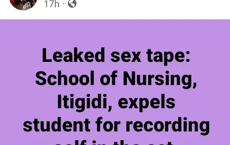 Female Nursing School Student Expelled After Her 3 S.ex Tapes Leak On Facebook (Watch Videos)