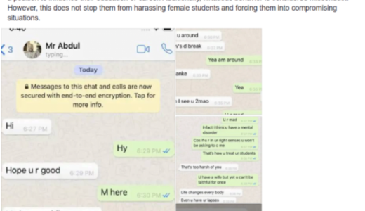Screenshots; Student Leaks Chat Between Lecturer Wanting To Get Advantage Of Her