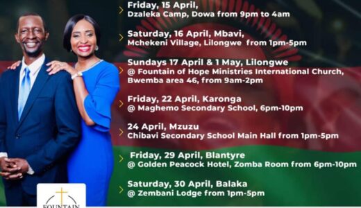 FHM International Church in Malawi National Prophetic Tour: Storms Dzaleka, Lilongwe This Easter