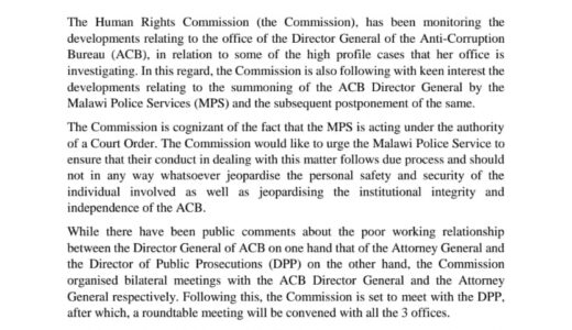 MHRC to meet DPP over Chizuma’s summoning