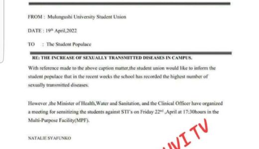 Sexual Transmitted Diseases Soars in Zambia Universities