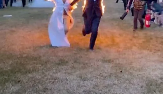 Bride And Groom Set Themselves On Fire in Jaw Dropping Wedding Send Off || PHOtOS
