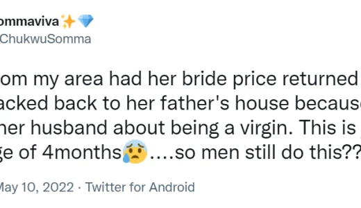 Angry man dumps wife 4 months after marriage for lying to be a virgin