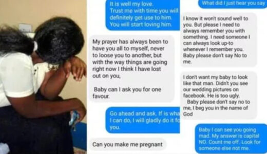 Screenshots; Lady asks ex-boyfriend to impregnate her, says she doesn’t want her kids to be ugly like her husband