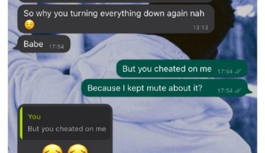 Man Plays Cheating Prank On Girlfriend Only To Discover She Cheated[See Screenshots]