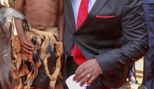 Chakwera captured kneeling before a child in Mchinji stirs debate
