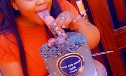 Photos; Zambian Lady Gifted D!ck Cake On Birthday