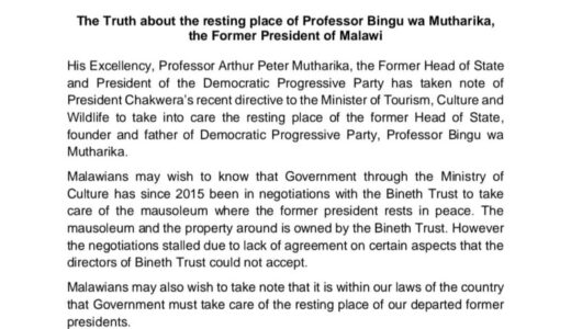 President Chakwera was not properly briefed on Bingu’s resting place-Says Namalomba