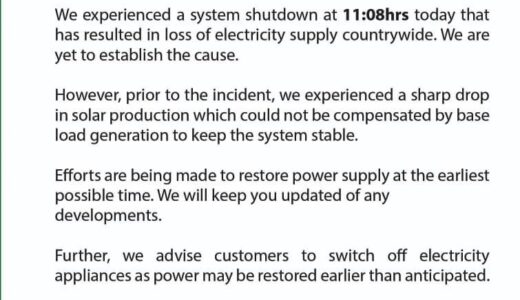 Malawi experiences national wide power cut
