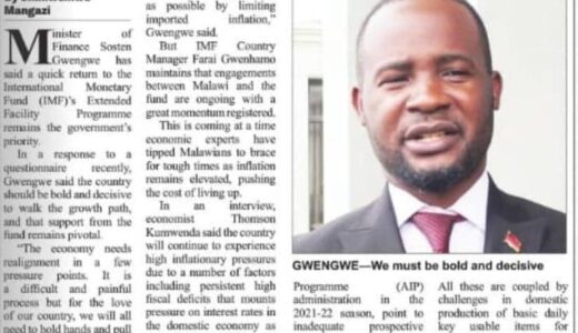 IMF-Make or Break for Chakwera Administration