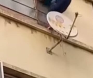 Watch|| Drama as man nearly nabs his wife’s lover who jumped out through high rise window
