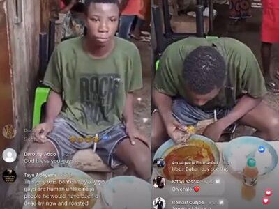 Watch|| Community nabs phone thief, give him work, food and ‘girlfriend’