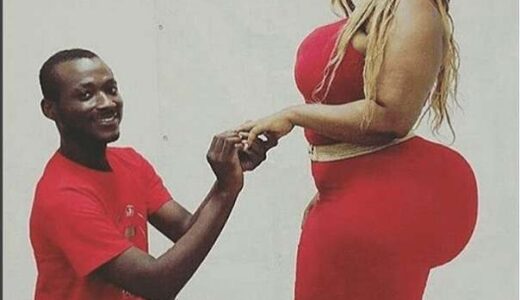 ‘Wedding Or Funeral?’, Netizens  React As Man Proposes To A Lady With Big Butt || Photos