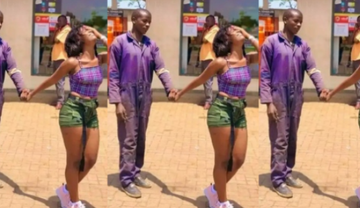 Mechanic surprised after slay queen he sent transport money to shows up at his workshop