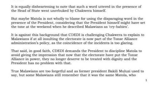 Minister Matola Under Fire For Calling Malawians “Achule”