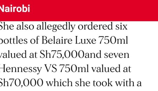 Kenyan Popular Actress in court for failling to Pay Bar Bill After Ordering 7 Hennessy Bottles