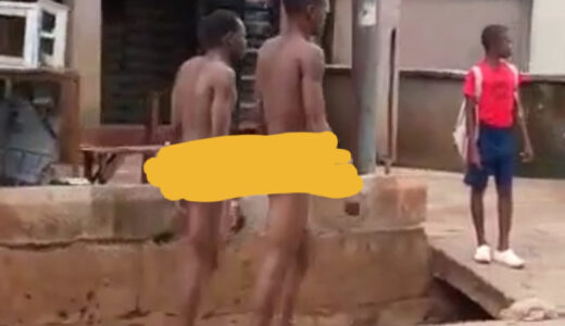 PHOTOS| Two Nigerian Men Spotted Walking Naked in Broad Daylight