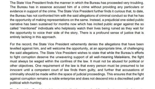 Chilima denies being involved in Sattar’s corruption scandal, bashes ACB