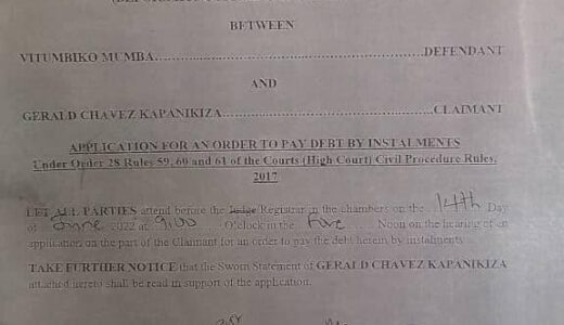 Gerald Chavez Kampanikiza cries to court: ‘Allow me to be paying by installments’