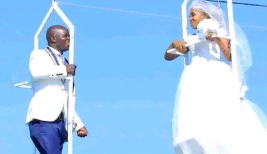 Massive Reactions As Man Weds His Wife In The Sky (See Photos)