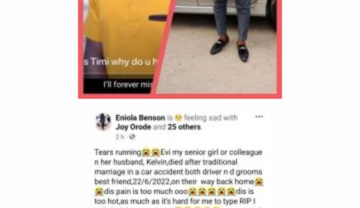 Sad|| Couple Die In Car Accident While Returning From Their Traditional Wedding