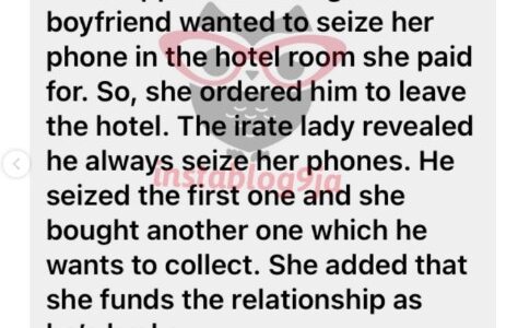 Watch||Lady Orders Broke Boyfriend To Leave Hotel Room She Lodged After A Quarrel