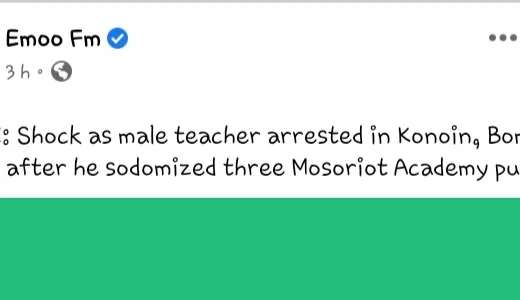 Headteacher arrested for allegedly sodomizing three pupils