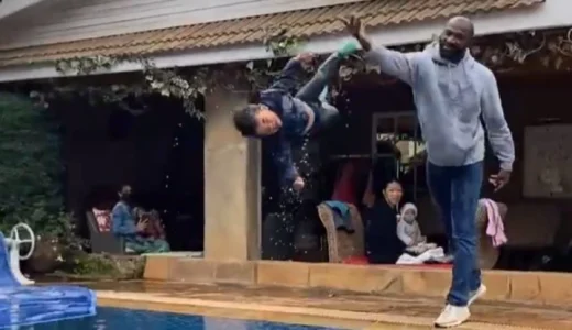 Video Of Kenyan Rugby Player Throwing 9 Months Old Son Into a Pool Shocks Kenyans