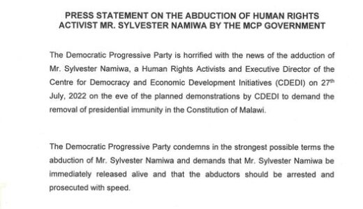 DPP worried with Namiwa’s abduction