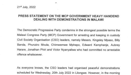 DPP pushes for the release of 76 protesters arrested during Lilongwe demos