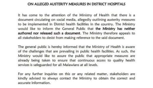 Govt speaks out one meal per day for patients in public hospital