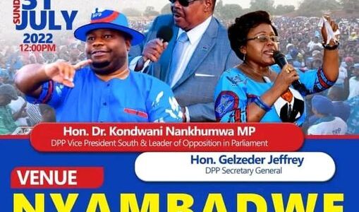 ANOTHER BLUE SUNDAY: DPP VP Dr Nankhumwa set to shake Ndirande again