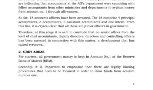 CDEDI demands Gwengwe’s urgent action over allowances scam at Capital Hill