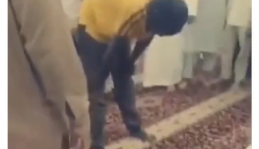 (Watch Video) Thief caught at the mosque forced to pray