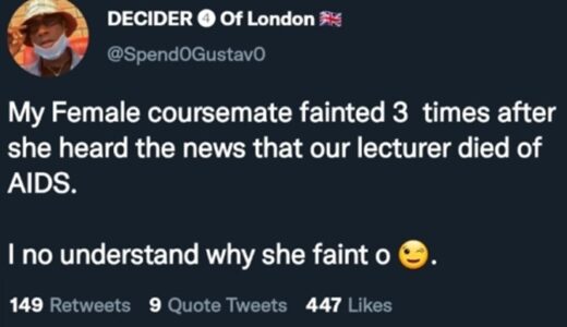 Female Student Faints 3 Times After Hearing That Her Lecturer Died Of AIDS