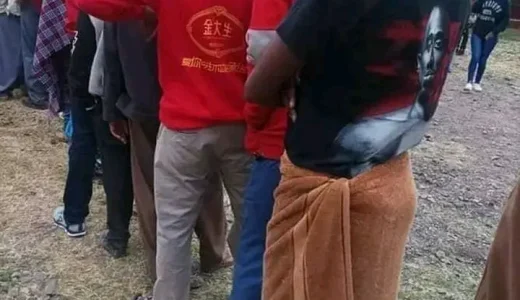 Man turns up at a polling station dressed in a towel to vote in Kenya