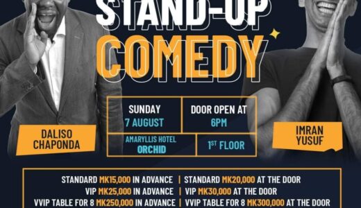 Top Standup Comedian Daliso Chaponda Set to Perform at Amaryllis Hotel, Tickets Selling As Hot Cakes
