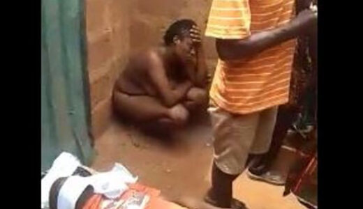 Watch|| Woman humiliated and stripped naked after being accused of killing her husband by sleeping with another man