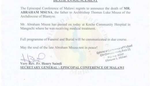Archbishop Thomas Luke Msusa’s father dies