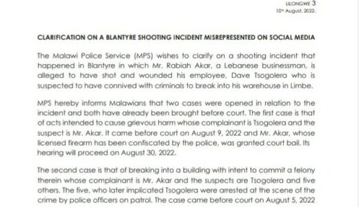 Malawi Police Service under fire for shielding Lebanese businessman who shot his worker in Limbe