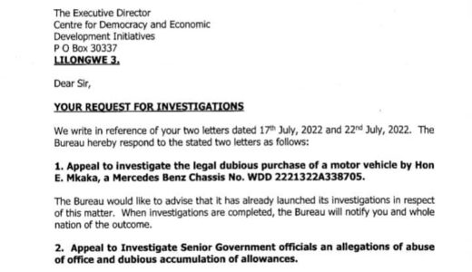 ACB pounce on Mkaka over dubious purchase of vehicle