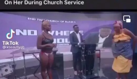 Watch|| Pastor Removes Young Lady’s Beads, Sleeps On Top Of Her During Church Service